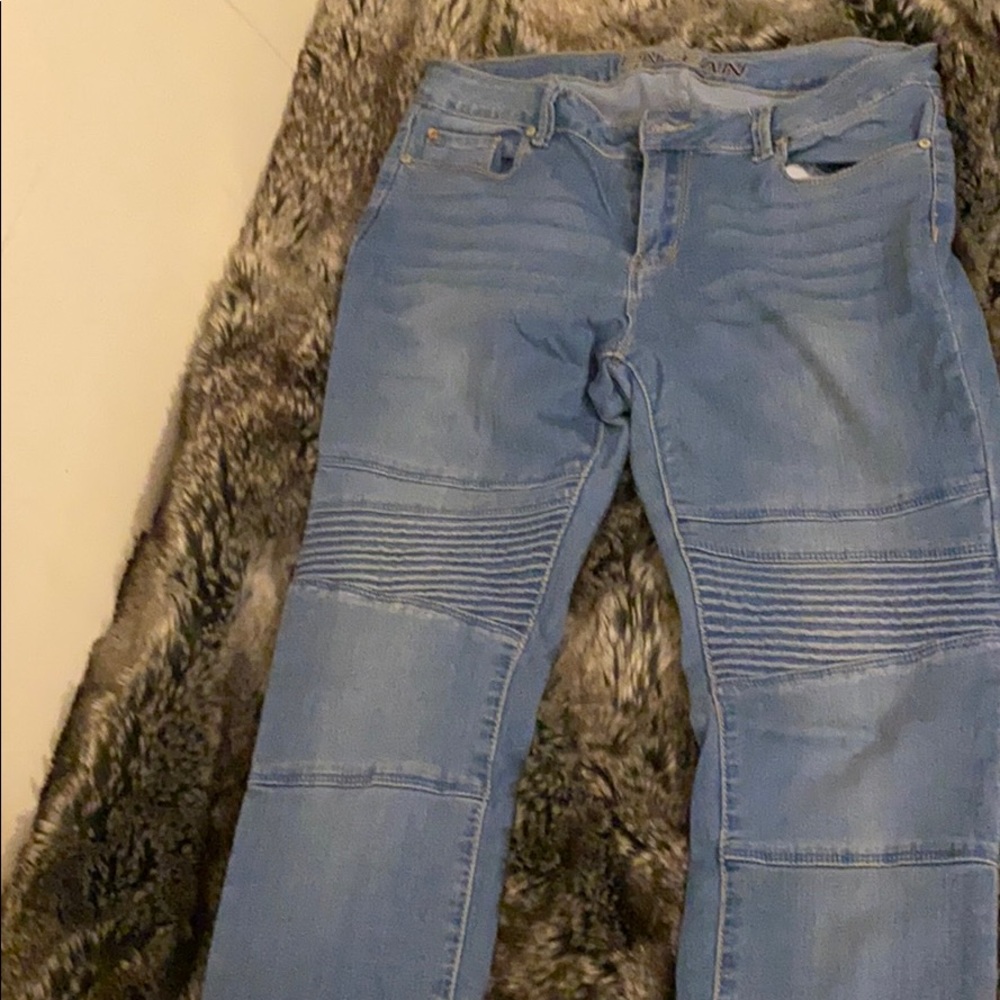 Light wash blue jeans